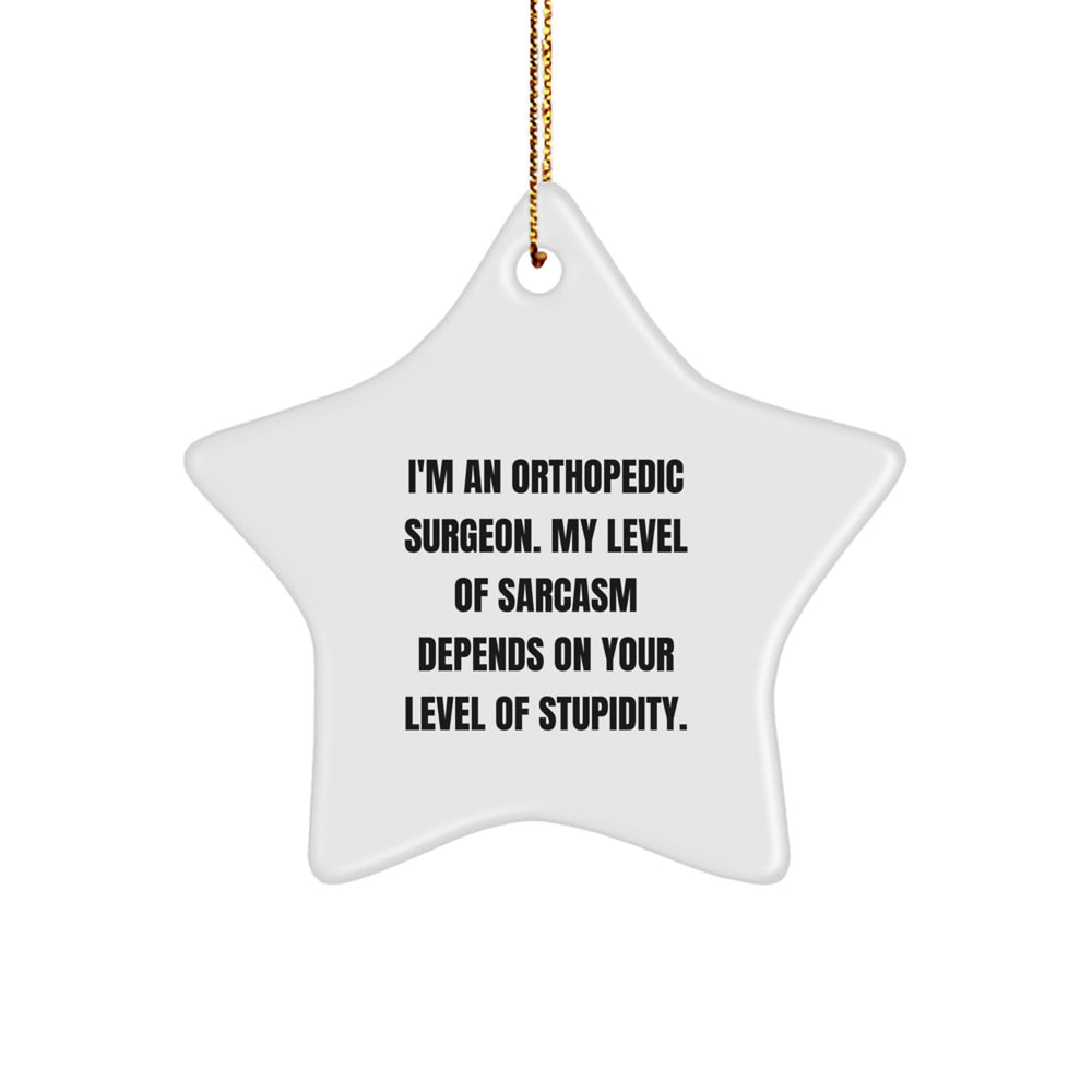 Funny Orthopedic Surgeon Gifts - Star Ornament for Orthopedic Surgeons, Sarcasm Level Gifts from Friends, Unique Christmas Unique Gifts for Him - Image 1