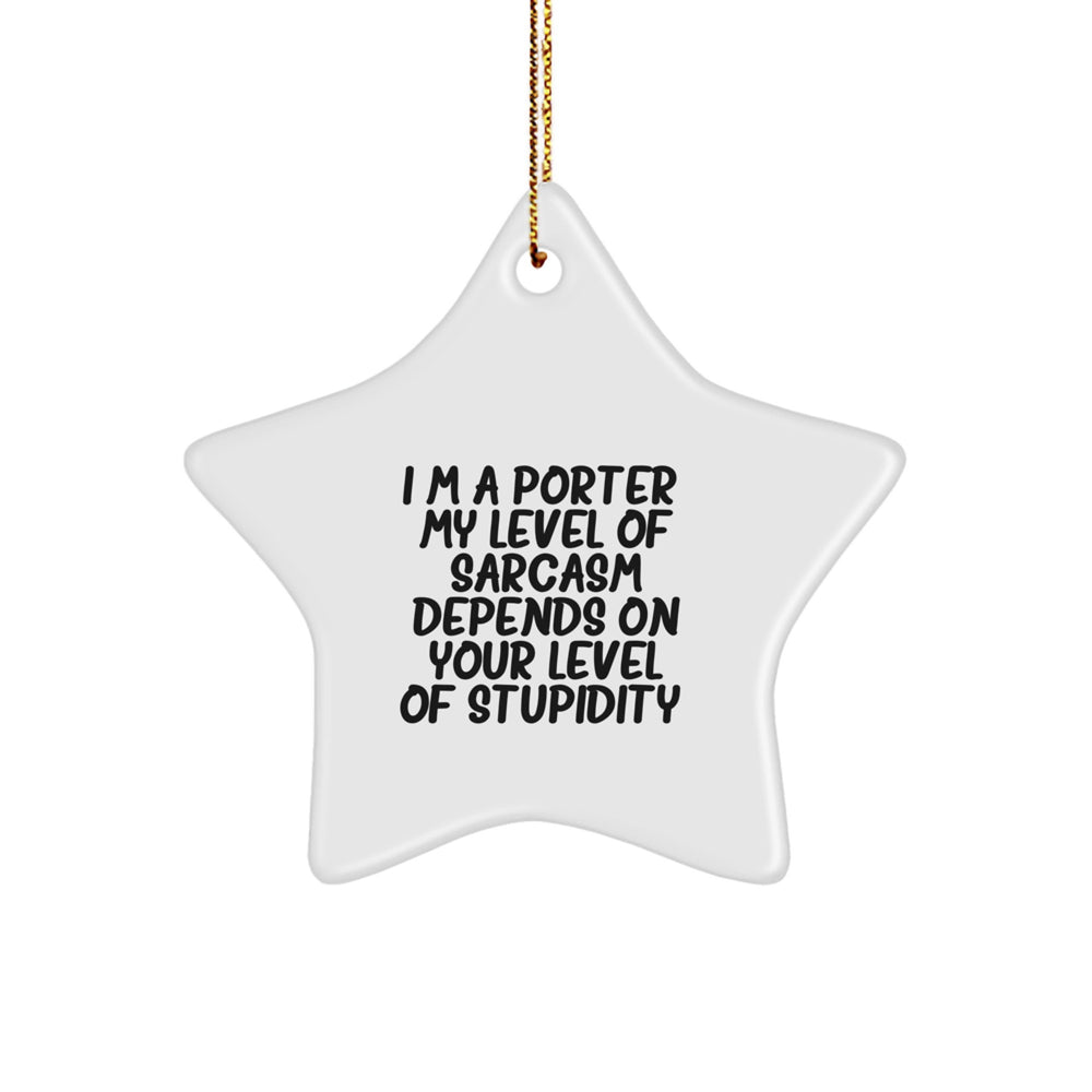 Funny Porter Star Ornament Gifts from Friends for Porter, Christmas Unique Gifts, Star Shaped Decorations - Image 1