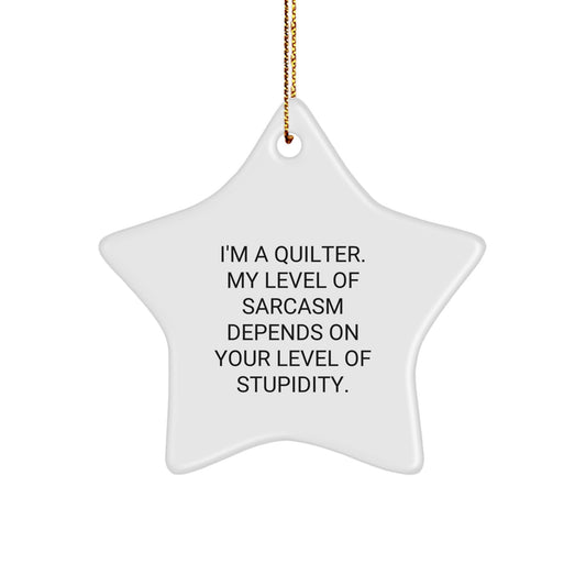 Funny Quilter Gifts for Quilter Friends Quilter Star Ornament, Gifts from Men, Women, Friends, or Family to Quilter on Christmas Day - Image 1