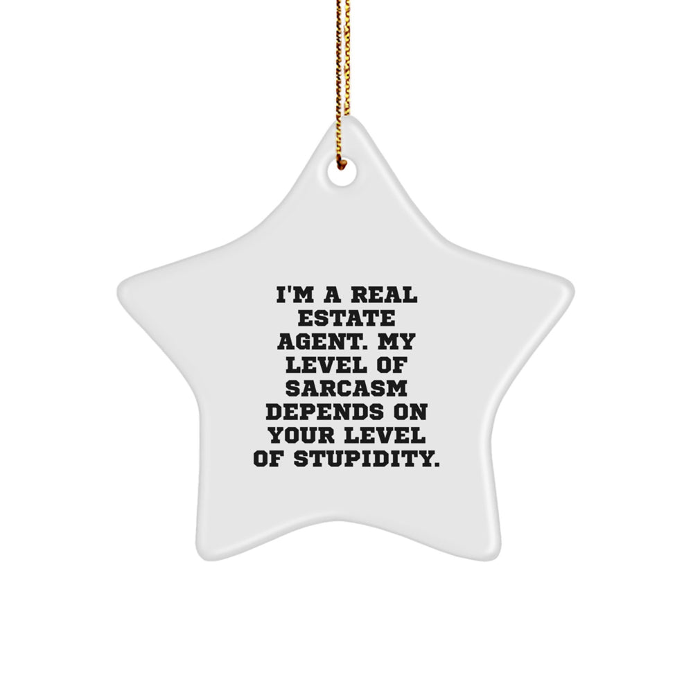 Funny Real Estate Agent Star Ornament Gifts from Friends, Sarcastic Quote Decor for Christmas Unique Gifts, Perfect Real Estate Agent Office Desk Decoration - Image 1