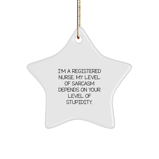 Funny Registered Nurse Gifts from Friends for Men Women Coworkers Family Star Ornament Christmas Memorable Present Idea - Image 1
