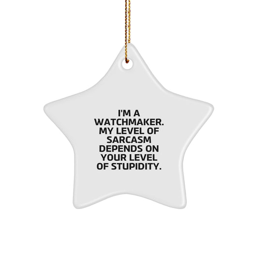 Funny Watchmaker Gifts from Men, White Star Ornament for Watchmaker Friends, Christmas Unique Gifts for Watchmaker Family - Image 1