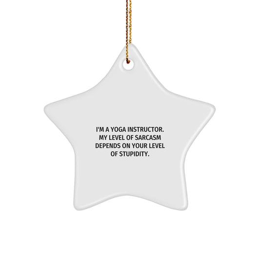 Funny Yoga Instructor Star Ornament Gifts from Friends for Men Women Coworkers Family - Sarcasm Level Decoration - Image 1