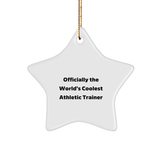 Gifts from Friends for the World's Coolest Athletic Trainer Funny Star Ornament - Image 1
