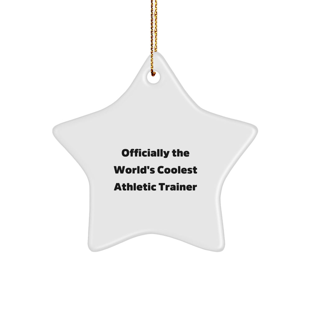 Gifts from Friends for the World's Coolest Athletic Trainer Funny Star Ornament - Image 1