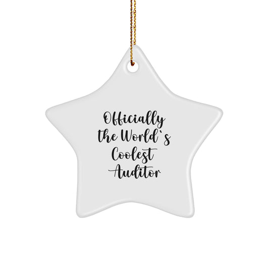 'The World's Coolest Auditor' Star Ornament, Gifts from Men to Auditor Friends, Unique Christmas Unique Gifts for Auditor - Image 1