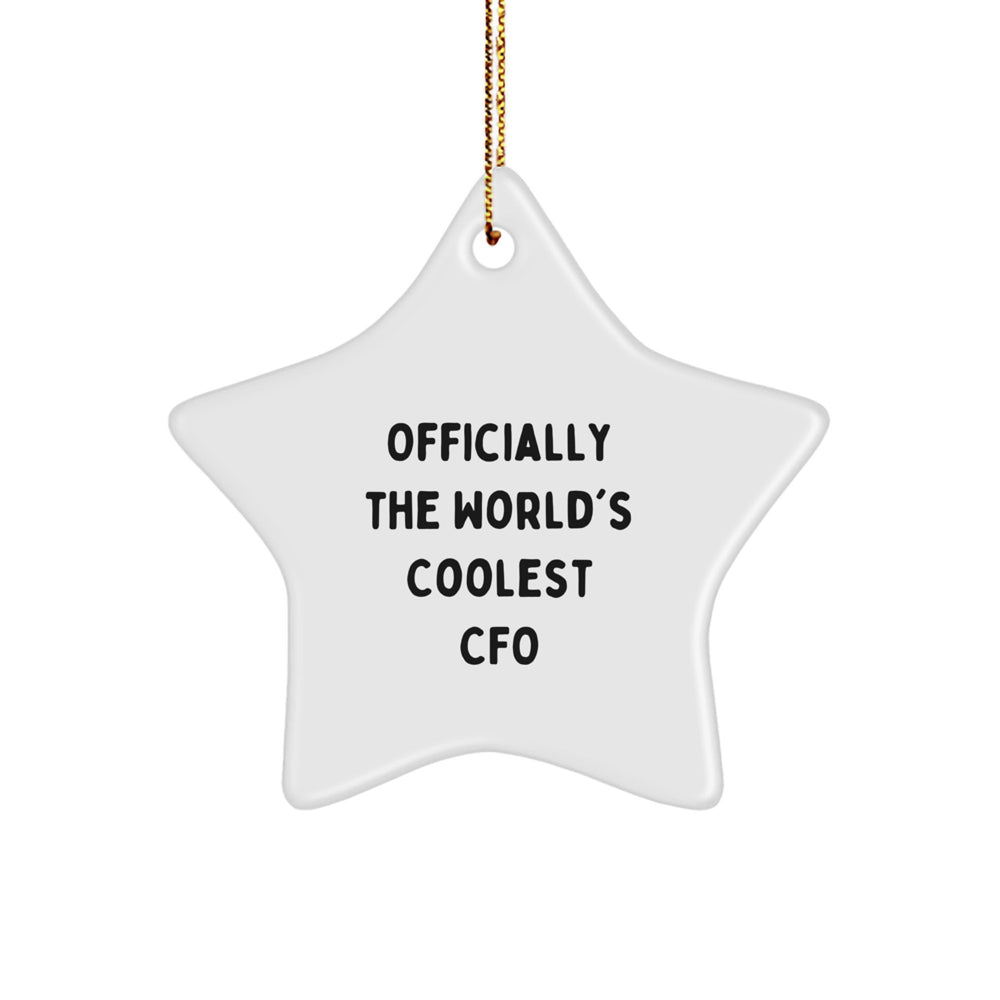 Funny CFO Gifts from Men, Gifts for CFO, Star Ornament, 'Officially The World's Coolest Cfo' Christmas Unique Gifts - Image 1