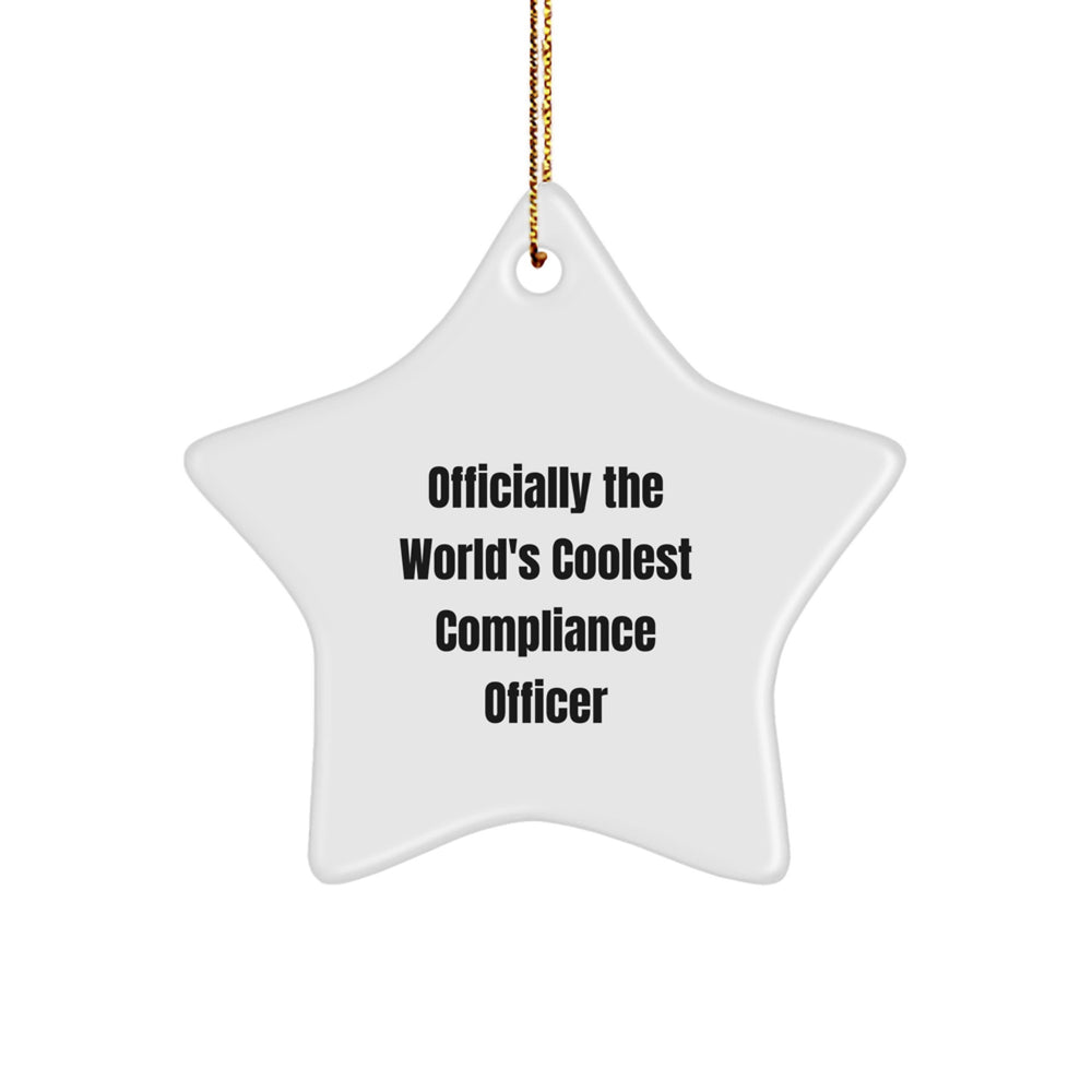 Unique Compliance Officer Gifts, Funny Star Ornament for Men, Women, Coworkers, 'Officially The World's Coolest Compliance Officer' Quote, Christmas Unique Gifts - Image 1