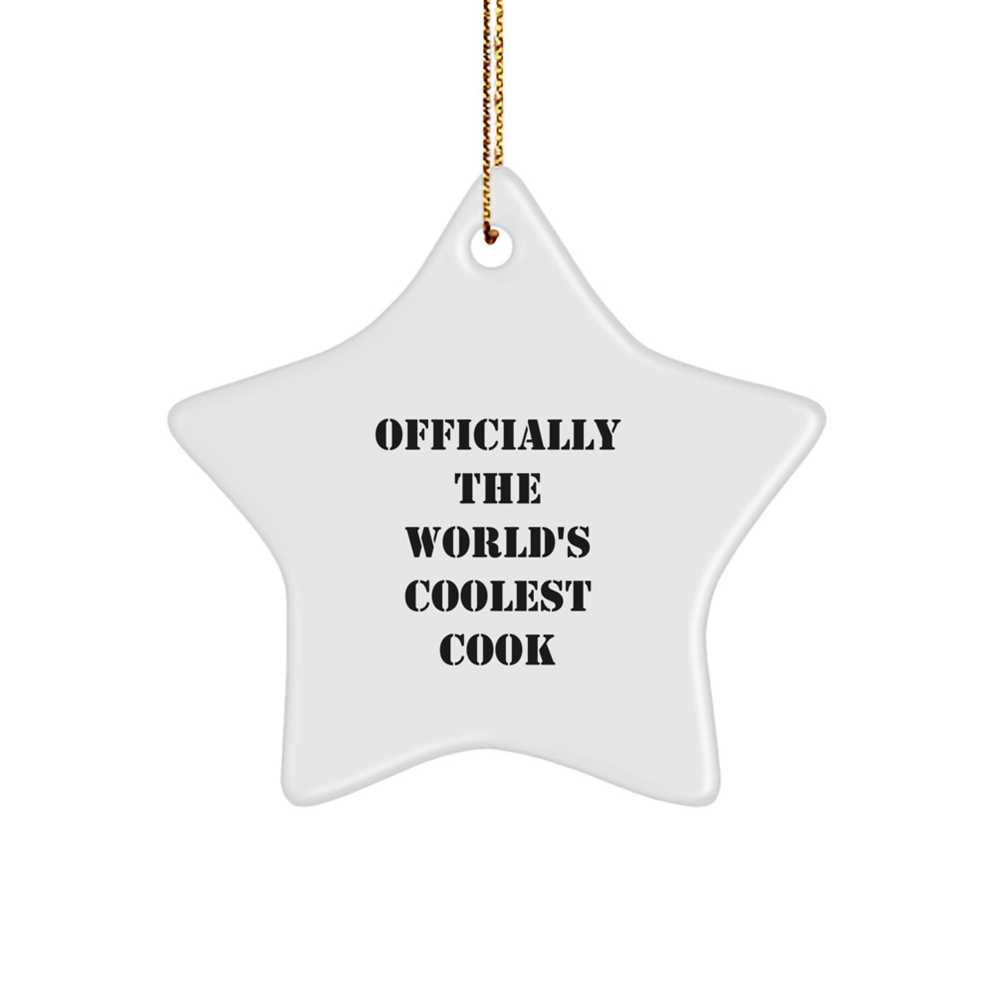 Funny Cook Gifts from Men to Women Star Ornament Officially The World's Coolest Cook for Family Friends Coworkers - Image 1
