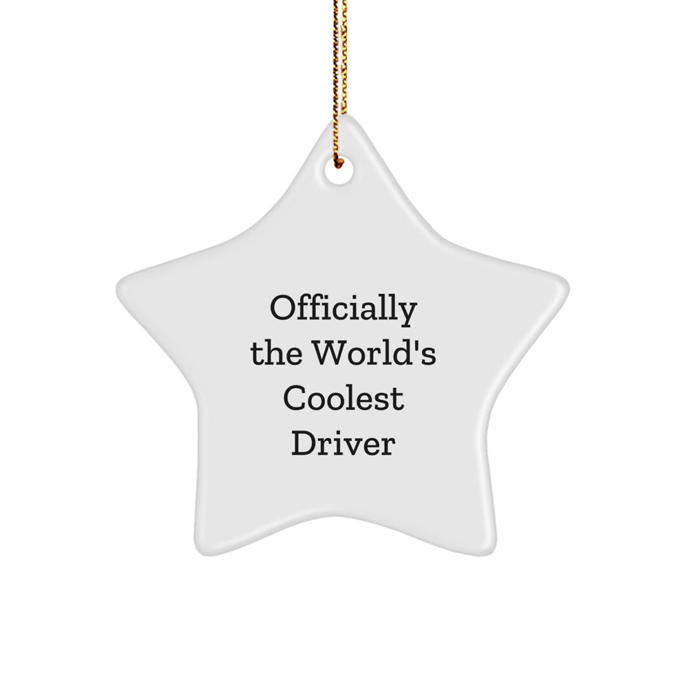 Funny Driver Gifts, Officially The World's Coolest Driver Star Ornament, Christmas Unique Gifts for Men - Image 1