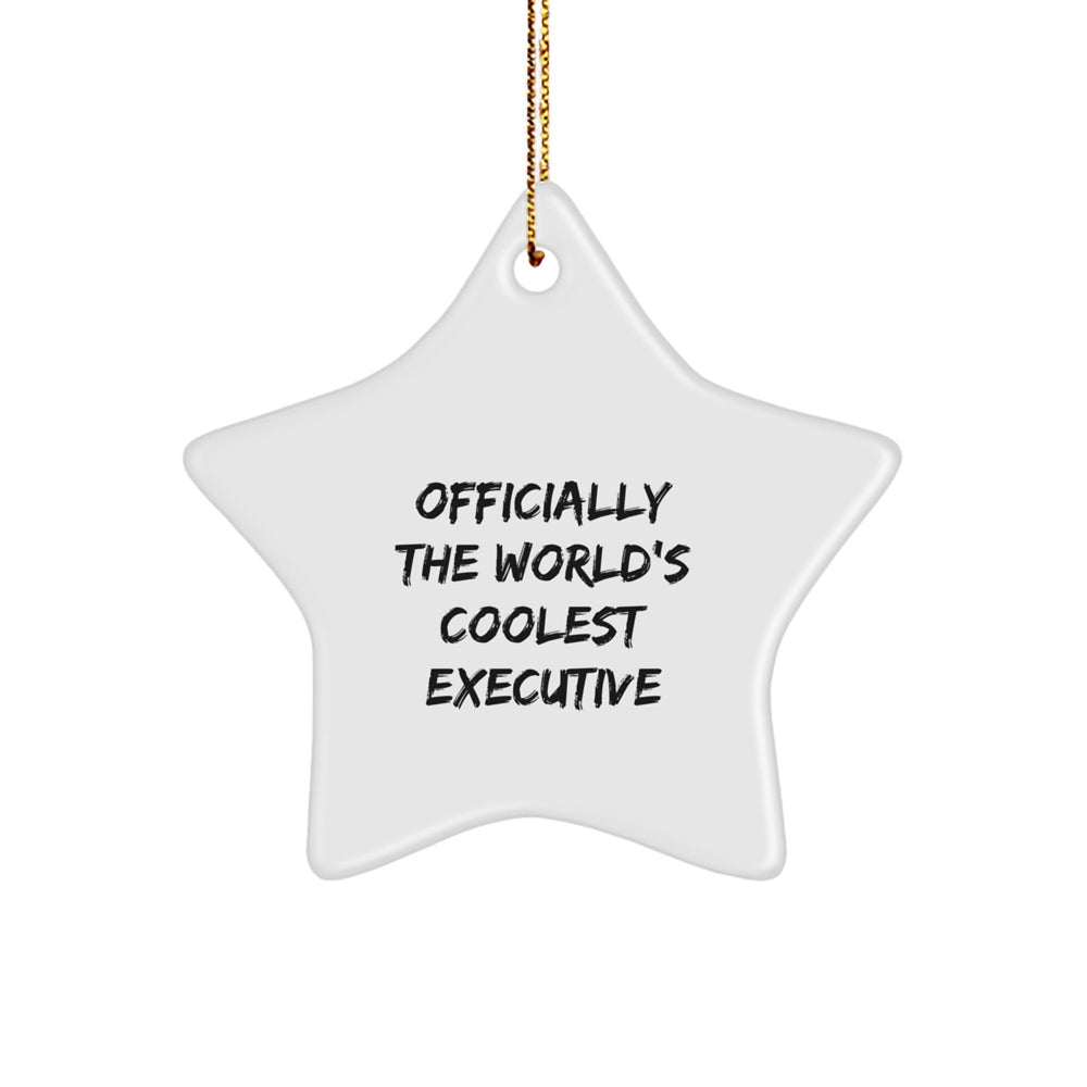 Funny Executive Star Ornament, Gifts from Friends or Family, Officially The World's Coolest Executive Christmas Unique Gifts for Executive Men Women Coworkers - Image 1