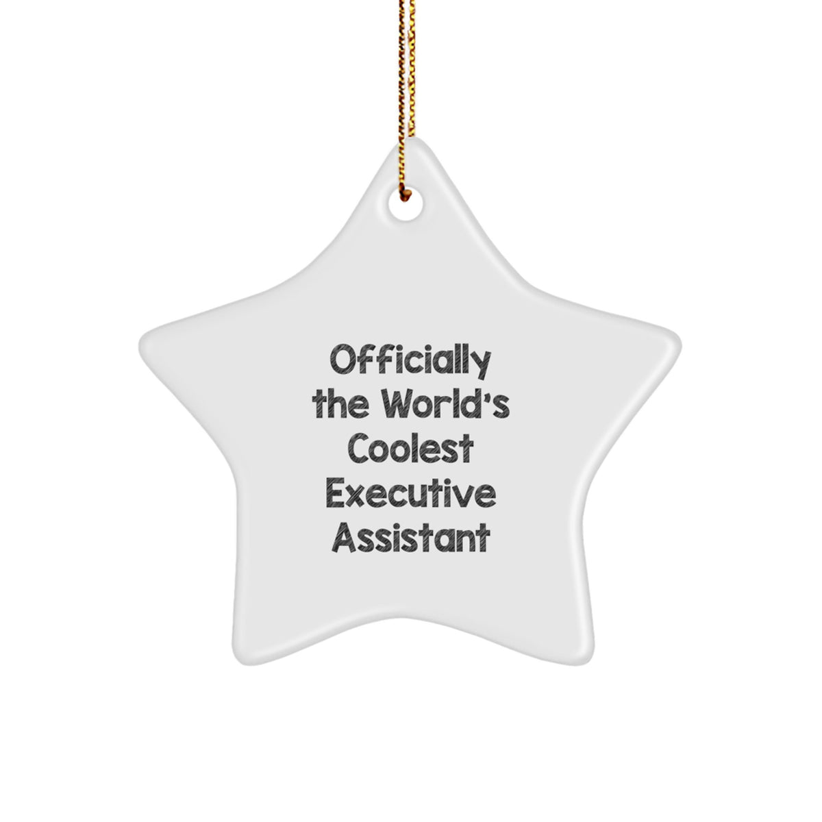 Gifts from Friends and Family for the Executive Assistant, 'Officially The World's Coolest' Star Ornament, White, Christmas Unique Gifts - Image 1