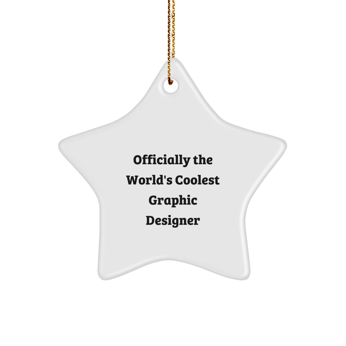 Funny Graphic Designer Gifts from Friends for Christmas - 'Officially The World's Coolest Graphic Designer' Star Ornament - Image 1