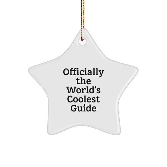 'Officially The World's Coolest Guide' Funny Star Ornament, Cute Guide Gifts for Men, Women, Friends, Coworkers, Family - Unique Christmas Unique Gifts from Family - Image 1