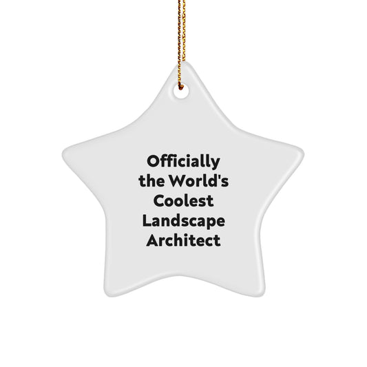 Funny Landscape Architect Gifts, Officially The World's Coolest Landscape Architect Star Ornaments, Christmas Unique Gifts from Friends to Landscape Architect - Image 1