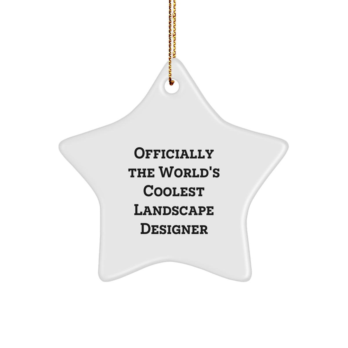 Funny 'Officially The World's Coolest Landscape Designer' Star Ornament Gifts from Friends to Landscape Designer, Christmas Unique Gifts for Home Decor - Image 1
