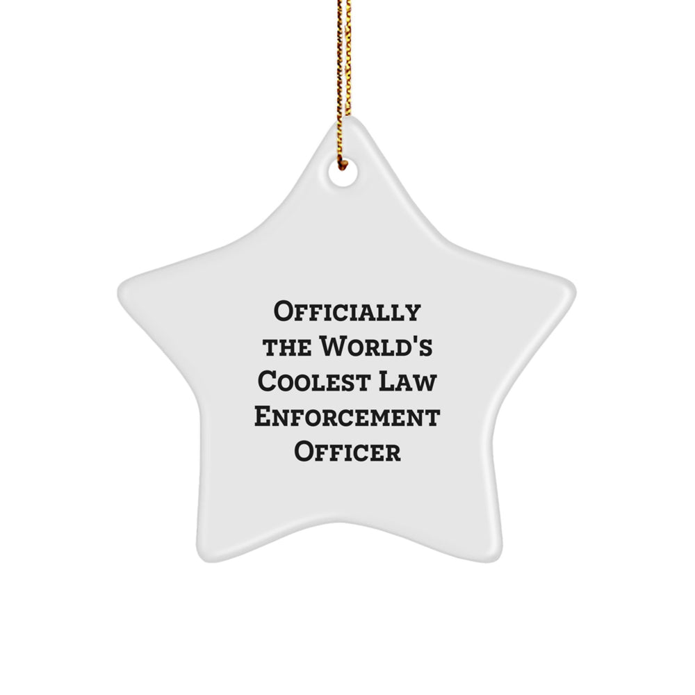 Funny Law Enforcement Officer Star Ornament Gifts from Men or Women for Christmas Unique Gifts - Image 1