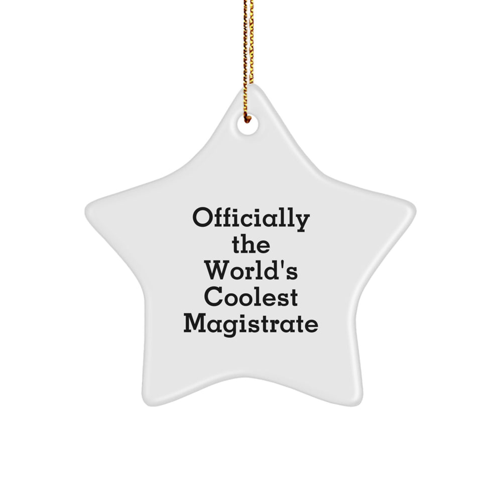 Magistrate Gifts for Men, Funny Star Ornament, Officially The World's Coolest Magistrate, Christmas Unique Gifts from Friends - Image 1