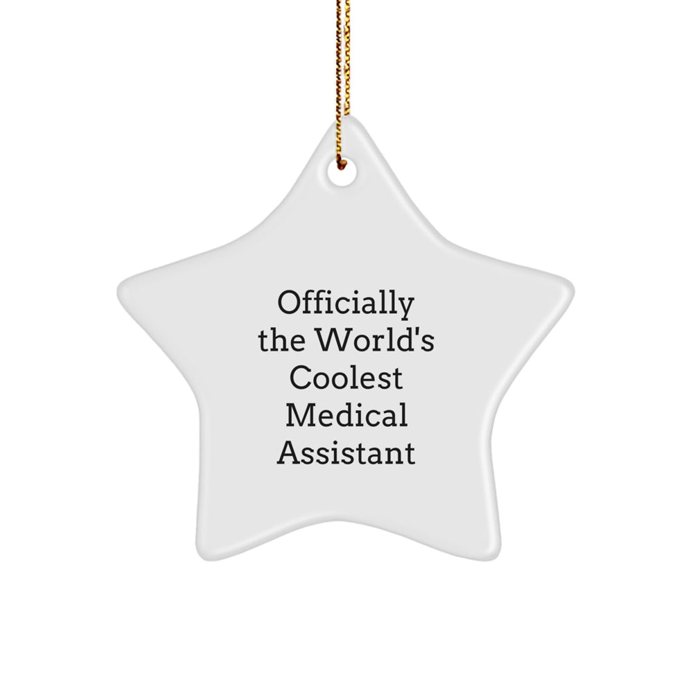 Medical Assistant Gifts for Christmas - 'Officially The World's Coolest Medical Assistant' Star Ornament, Gifts from Friends and Family - Image 1
