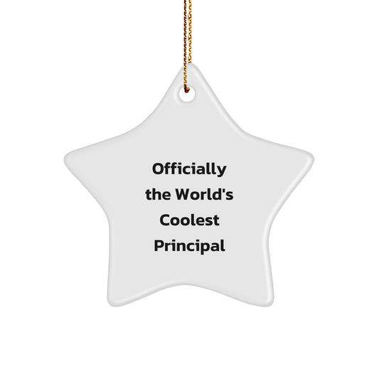 Officially The World's Coolest Principal Christmas Star Ornament Gift for Principal by Friends or Family - Image 1