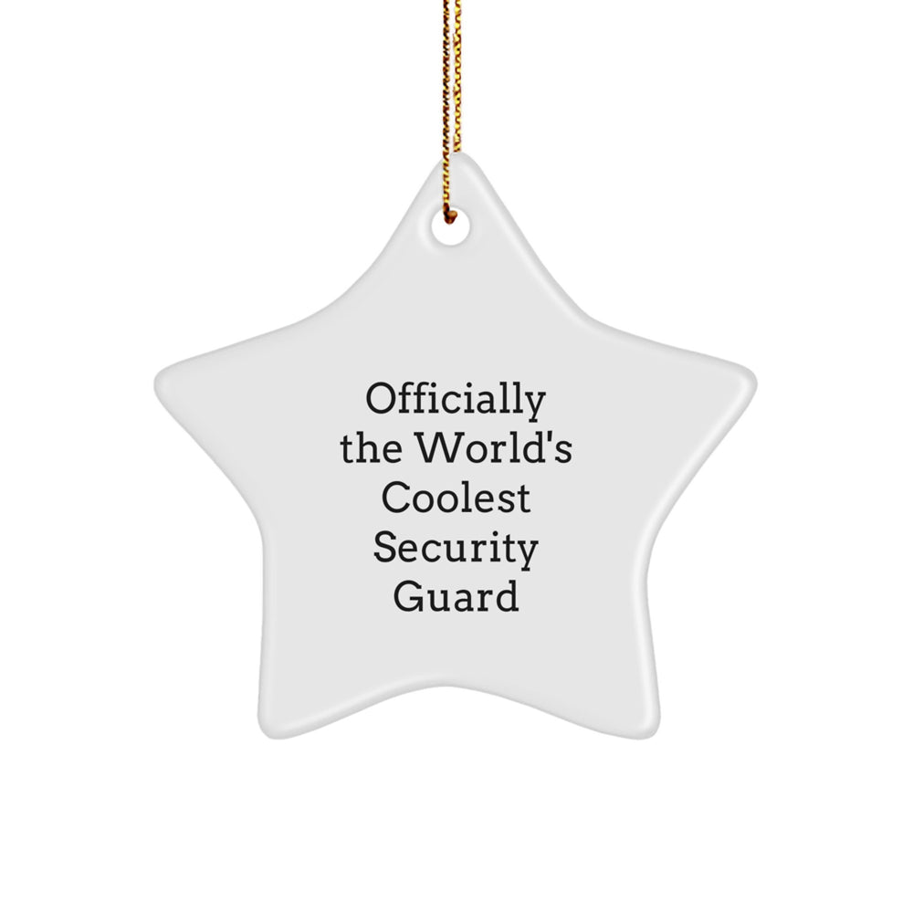 Security Guard Gifts, 'Officially The World's Coolest Security Guard' Star Ornament, Christmas Unique Gifts for Men, Women, Friends, Coworkers, Family - Image 1