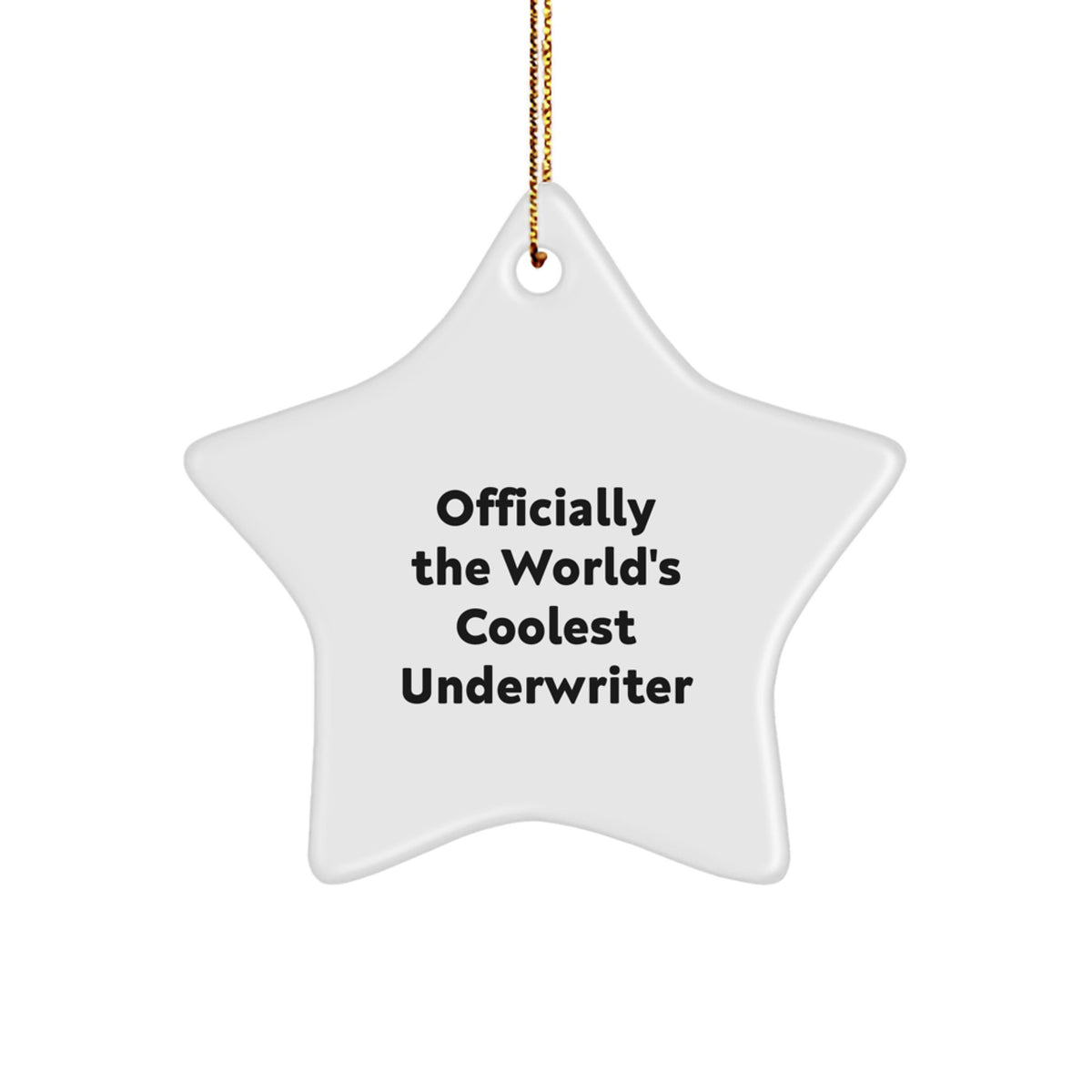 Funny Underwriter Gifts from Men to Colleagues - Officially The World's Coolest Underwriter Star Ornament for Christmas Unique Gifts - Image 1