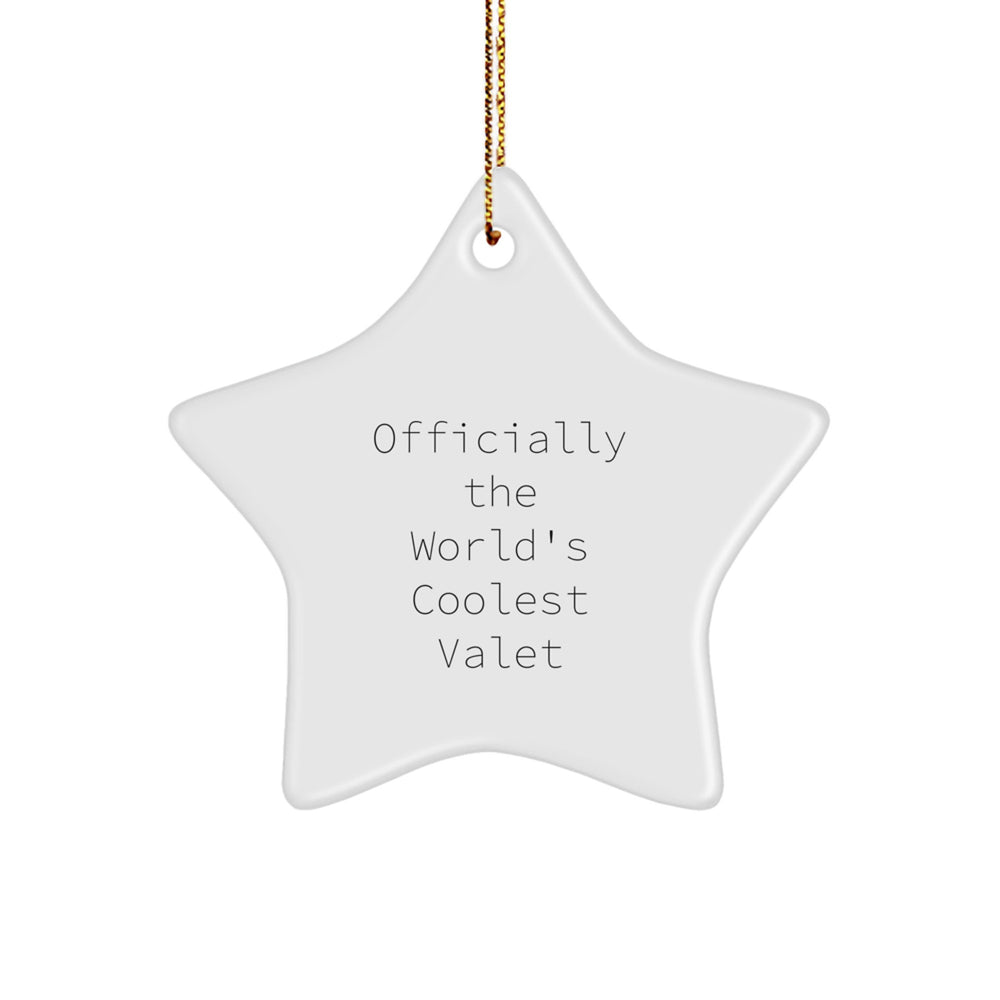 Funny Valet Star Ornament Gifts from Friends, Officially The World's Coolest Valet Christmas Unique Gifts for Valet - Image 1