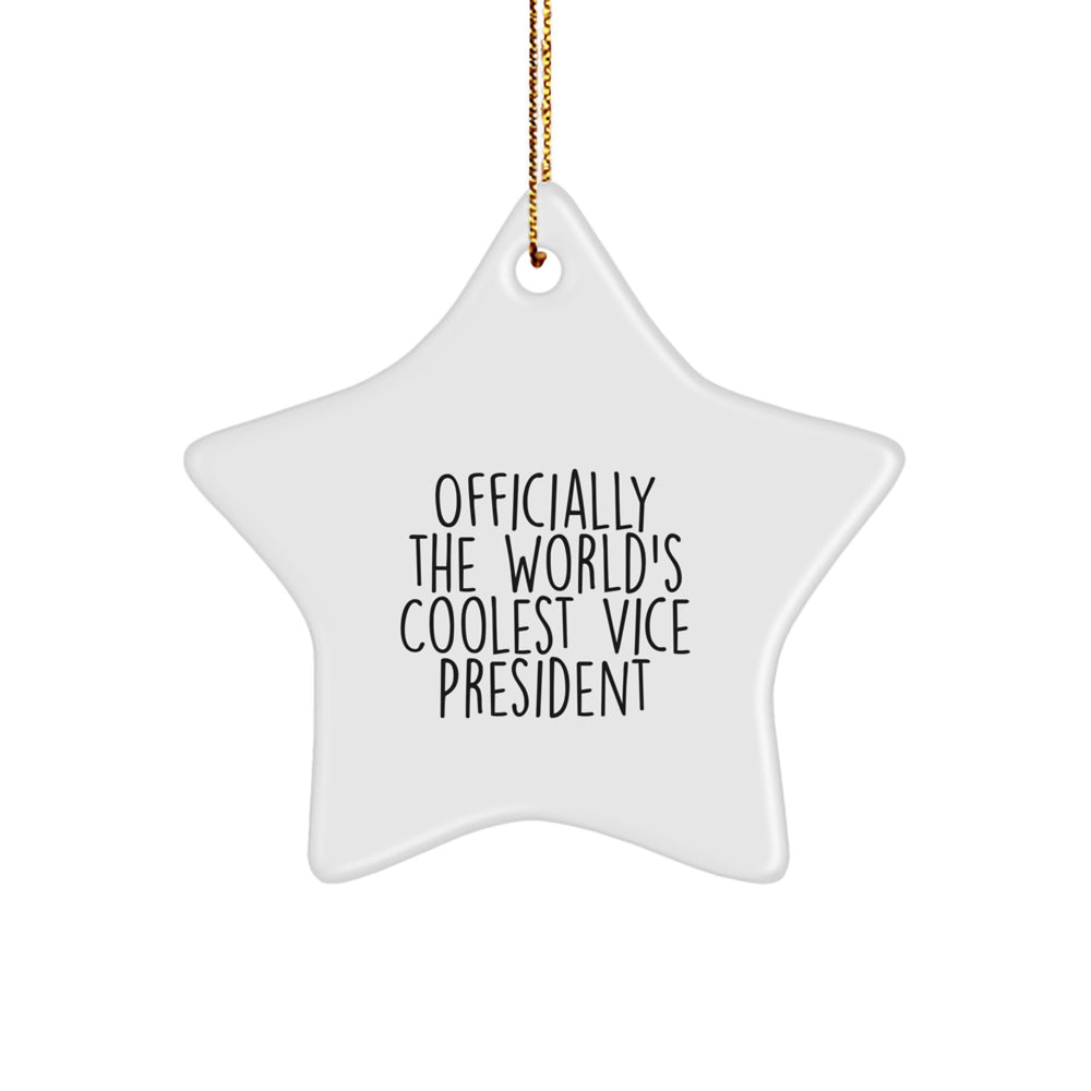 Funny Vice President Gifts for Men, Gifts from Coworkers to Friends, Star Ornament 'Officially The World's Coolest Vice President' Christmas Unique - Image 1