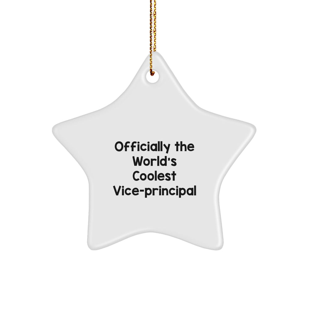 Funny Vice-principal Gifts for Men, Star Ornament with Quote 'Officially The World's Coolest Vice-principal', Christmas Unique Gifts from Friends - Image 1