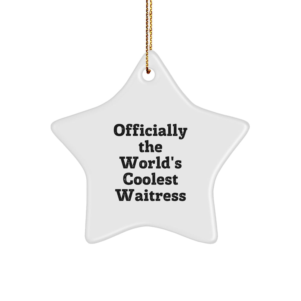 Funny Waitress Gifts, Officially The World's Coolest Star Ornament, Christmas Unique Gifts for Women - Image 1
