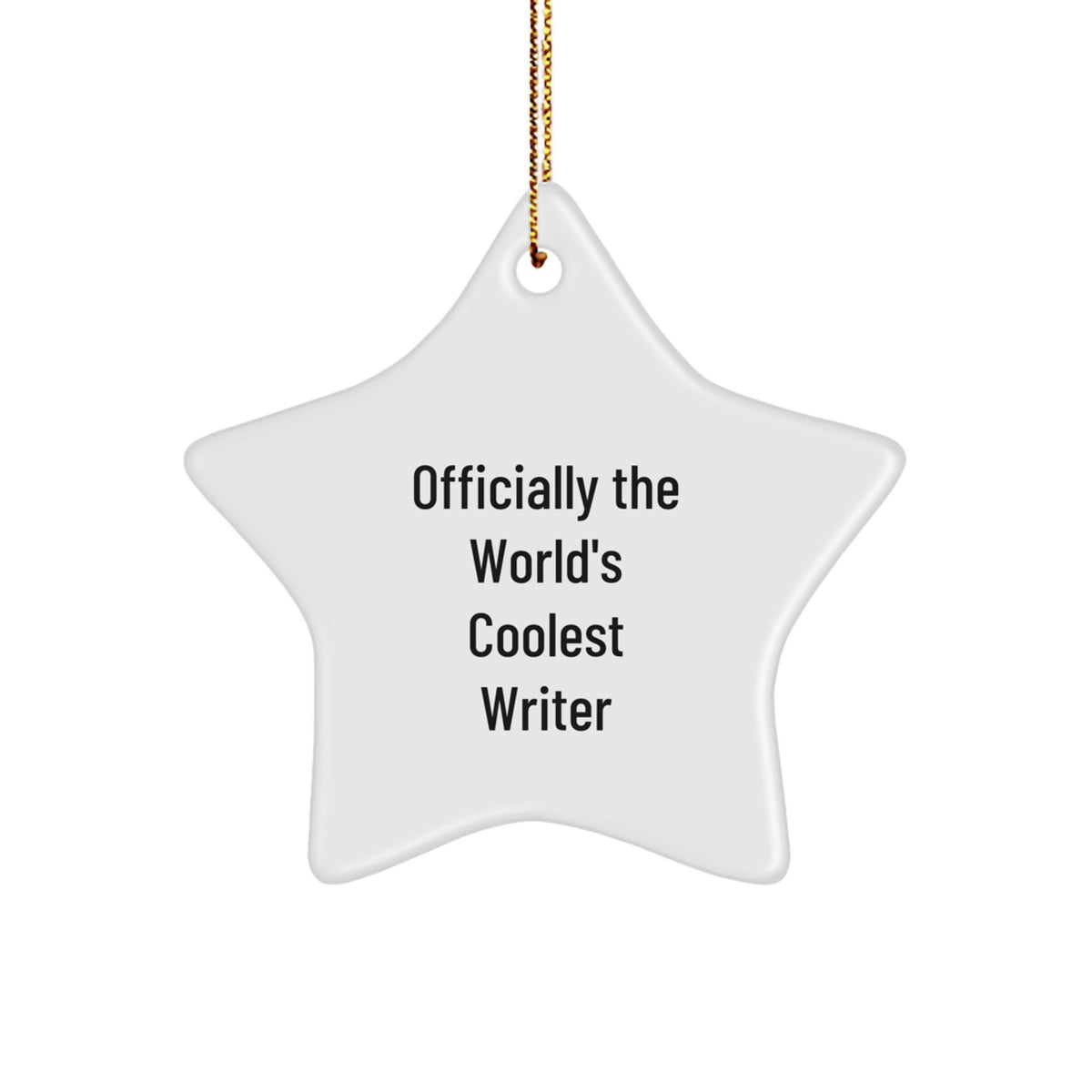 Unique Writer Gifts from Friends for World's Coolest Writer Star Ornament, Funny Quote Christmas Unique Gifts - Image 1