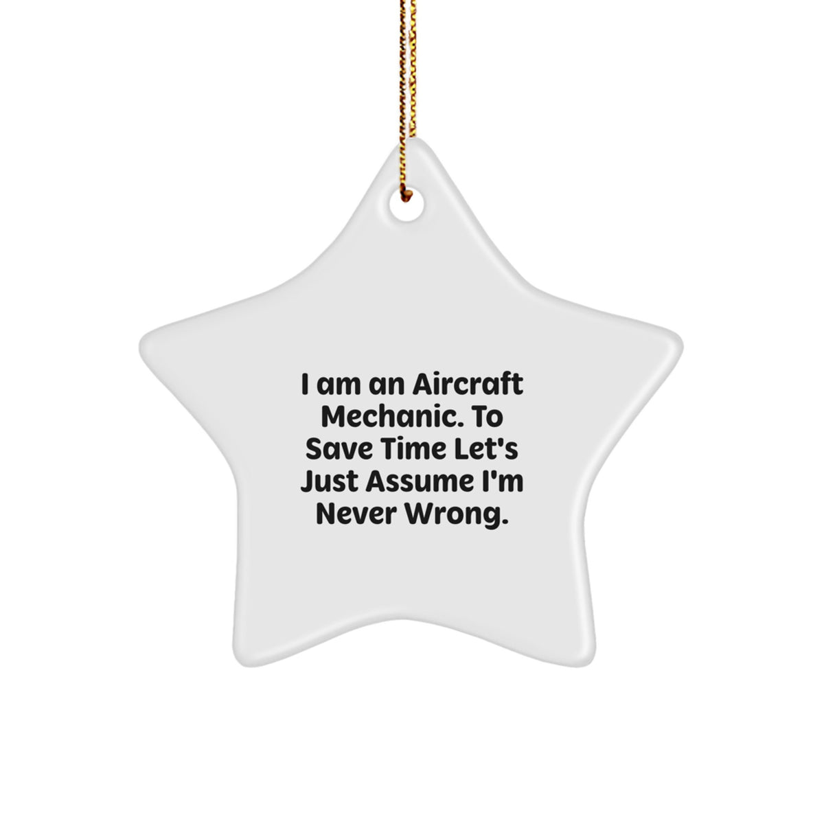 Funny Gifts from Men to Friends for Aircraft Mechanic Star Ornament, Unique Christmas Decorations, Inspirational Present for Aviation Enthusiasts - Image 1