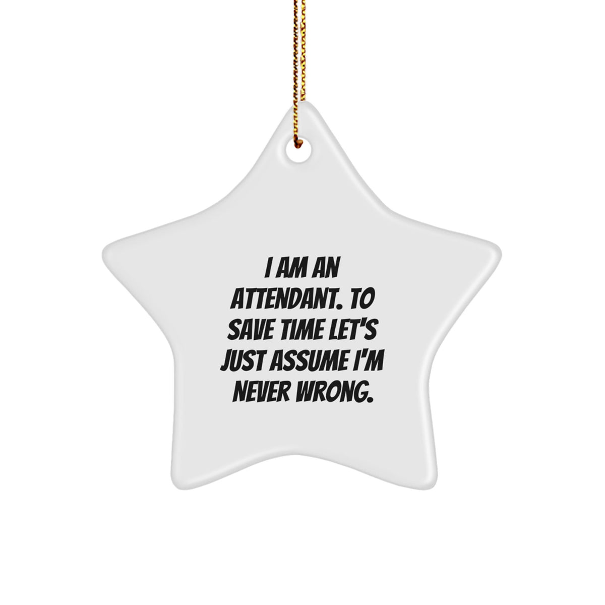 Funny Attendant Star Ornament Gifts from Men to Attendant for Christmas Unique - Image 1