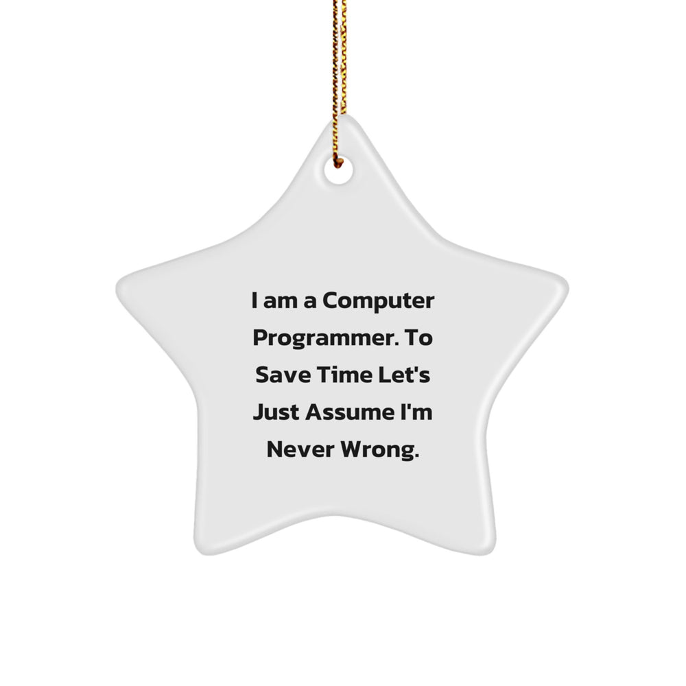 Funny Computer Programmer Star Ornament Gifts from Friends, Family, or Coworkers for Christmas - Image 1