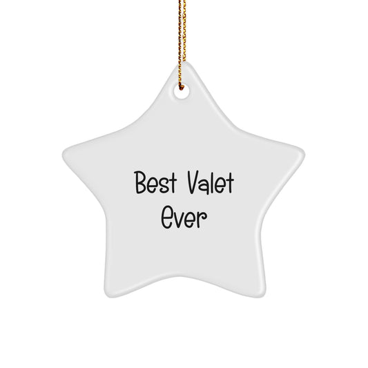 Valet Star Ornament 'Best Valet Ever' Funny Christmas Unique Gift for Him from Friends - Image 1
