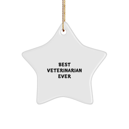 Funny Veterinarian Star Ornament Gifts from Friends for Veterinarian Christmas Unique Gifts Best Veterinarian Ever - Image 1
