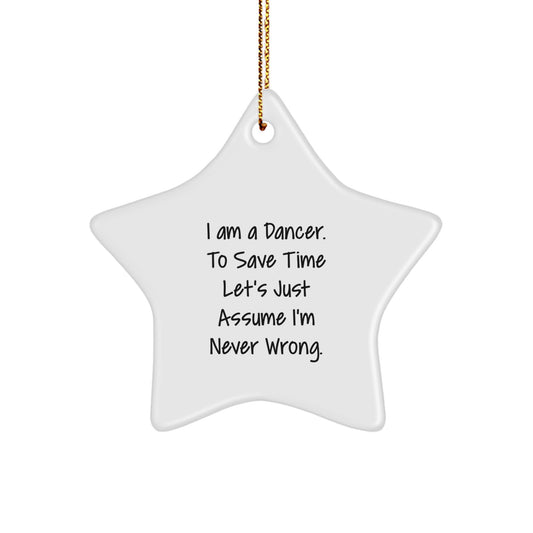 Funny Dancer Gifts for Family - Dancer Star Ornament, White, Edge-to-Edge Printed, Perfect for Christmas Unique Gifts from Friends to Dancer - Image 1