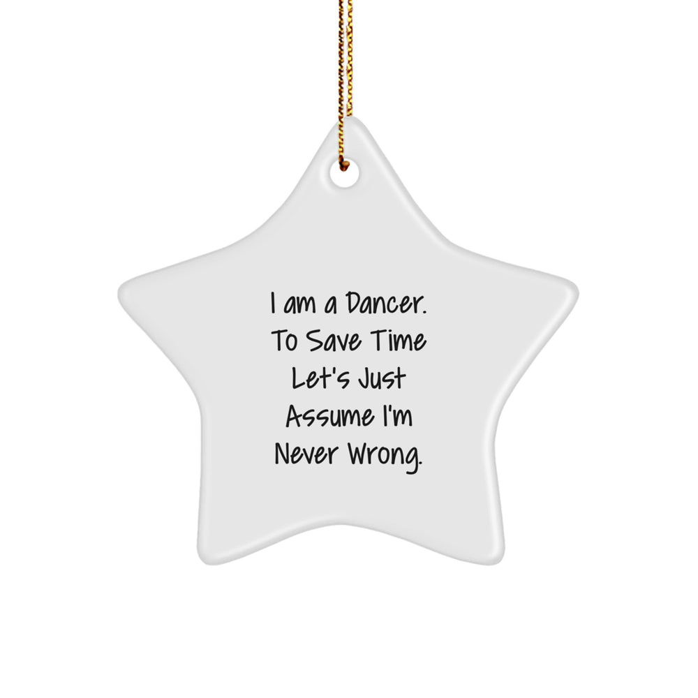 Funny Dancer Gifts for Family - Dancer Star Ornament, White, Edge-to-Edge Printed, Perfect for Christmas Unique Gifts from Friends to Dancer - Image 1