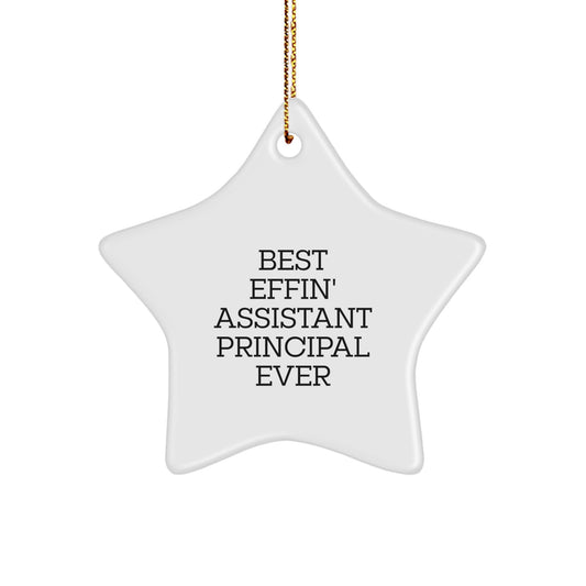 Funny Assistant Principal Gifts for Men - Best Effin' Assistant Principal Ever Star Ornament - Gifts from Men to Assistant Principals for Christmas - Image 1