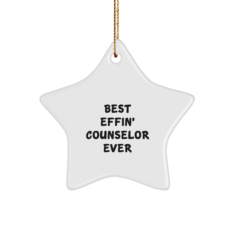 Funny Counselor Gifts, Star Ornament for Christmas Unique Gifts from Friends, Gifts for Counselor Men Women Family - Image 1