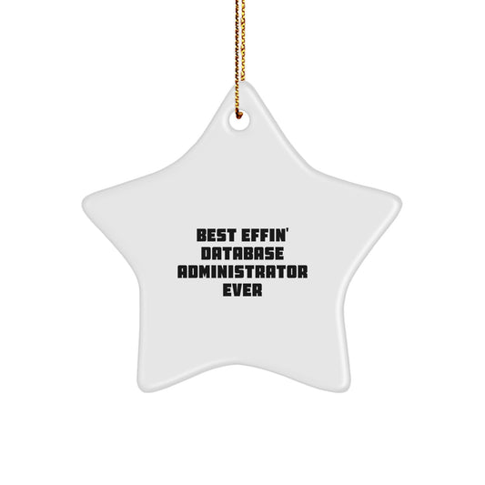 Funny Best Effin' Database Administrator Ever Star Ornament for Christmas Unique Gifts from Friends to Family - Image 1