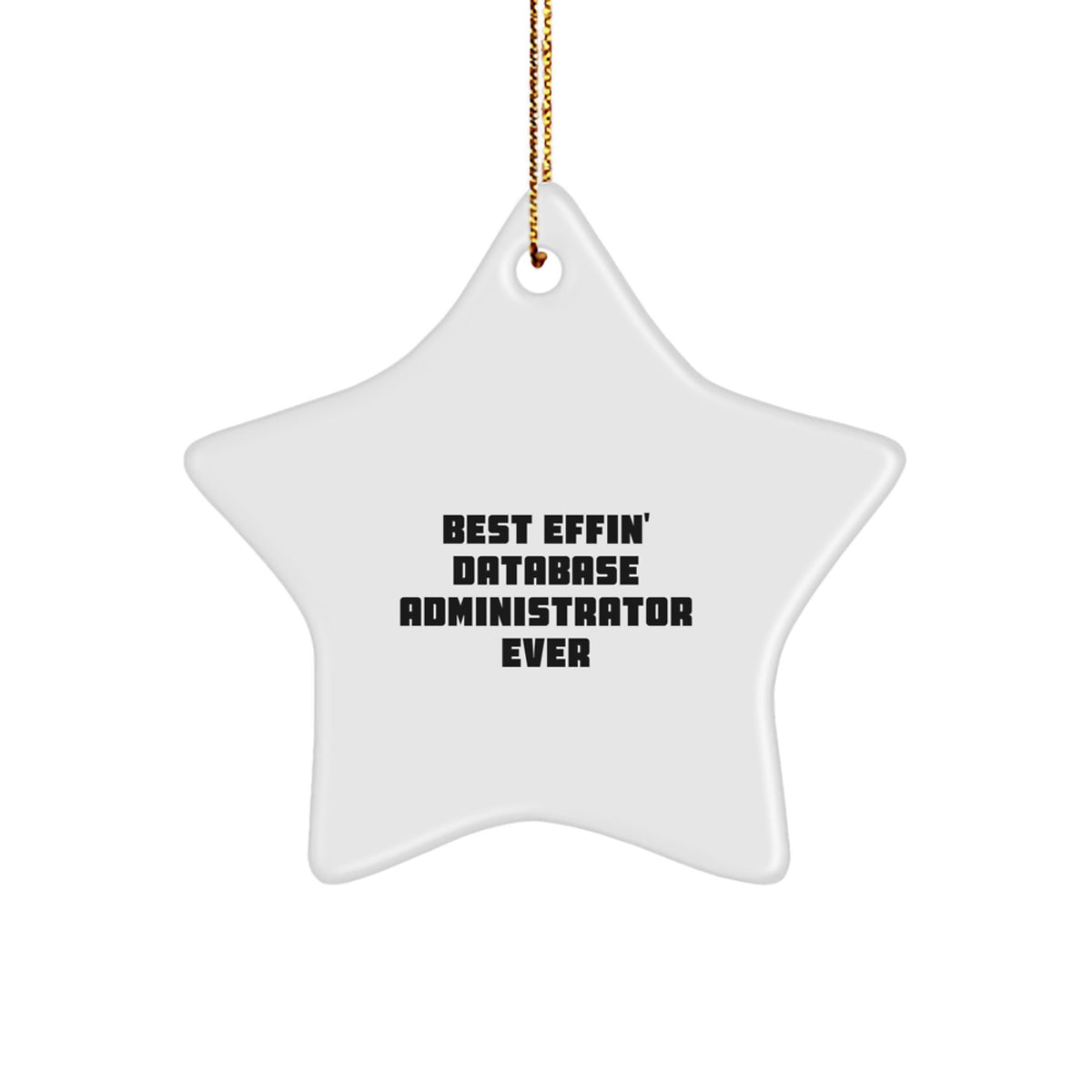 Funny Best Effin' Database Administrator Ever Star Ornament for Christmas Unique Gifts from Friends to Family - Image 1