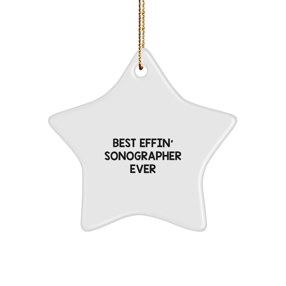 Funny Sonographer Star Ornament Gifts for Him, Best Effin' Sonographer Ever Christmas Unique Gifts from Friends or Family - Image 1