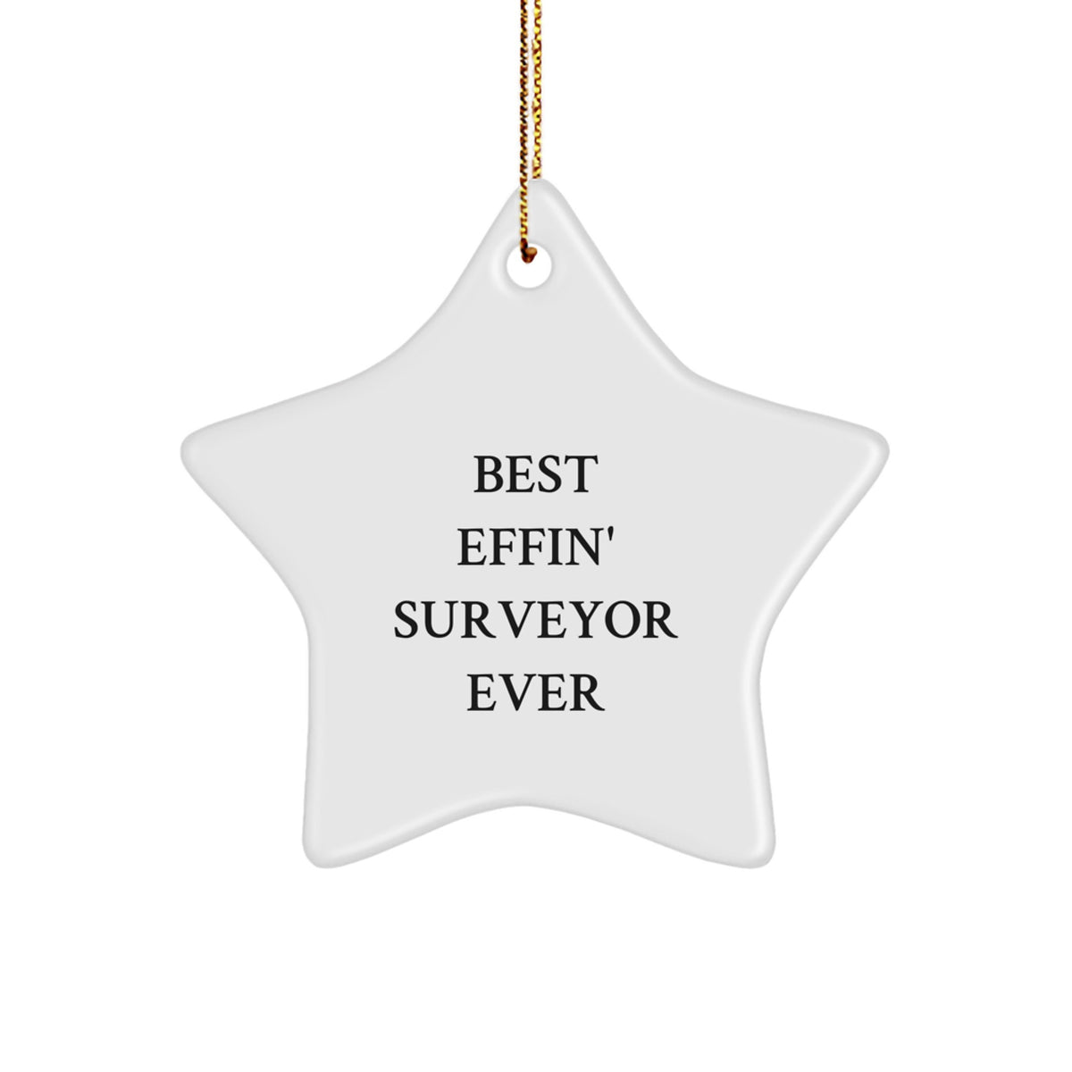 Funny Star Ornament Gifts for Surveyor, Best Effin' Surveyor Ever Christmas Unique Gifts from Friends, Perfect for Men or Women - Image 1