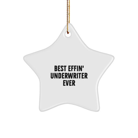 Funny Underwriter Gifts for Men, Underwriter Star Ornament, Best Effin' Underwriter Ever Christmas Unique Present - Image 1