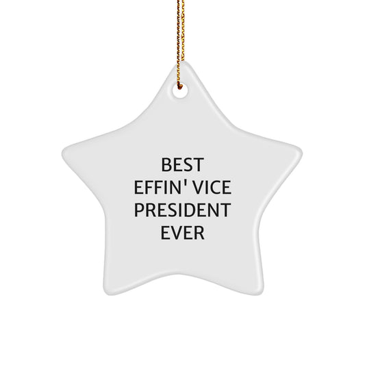 Funny Vice President Gifts for Men Star Ornament Best Effin' Vice President Ever Christmas Unique Presents - Image 1