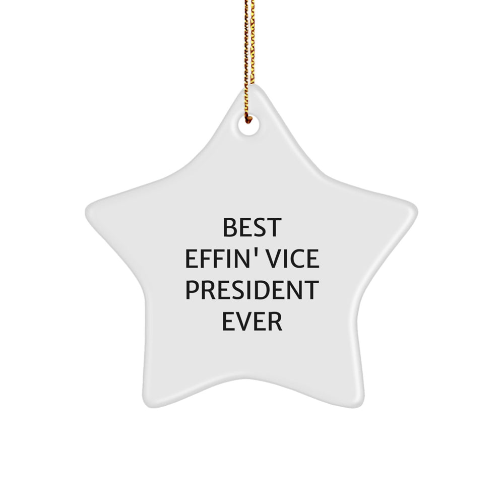 Funny Vice President Gifts for Men Star Ornament Best Effin' Vice President Ever Christmas Unique Presents - Image 1
