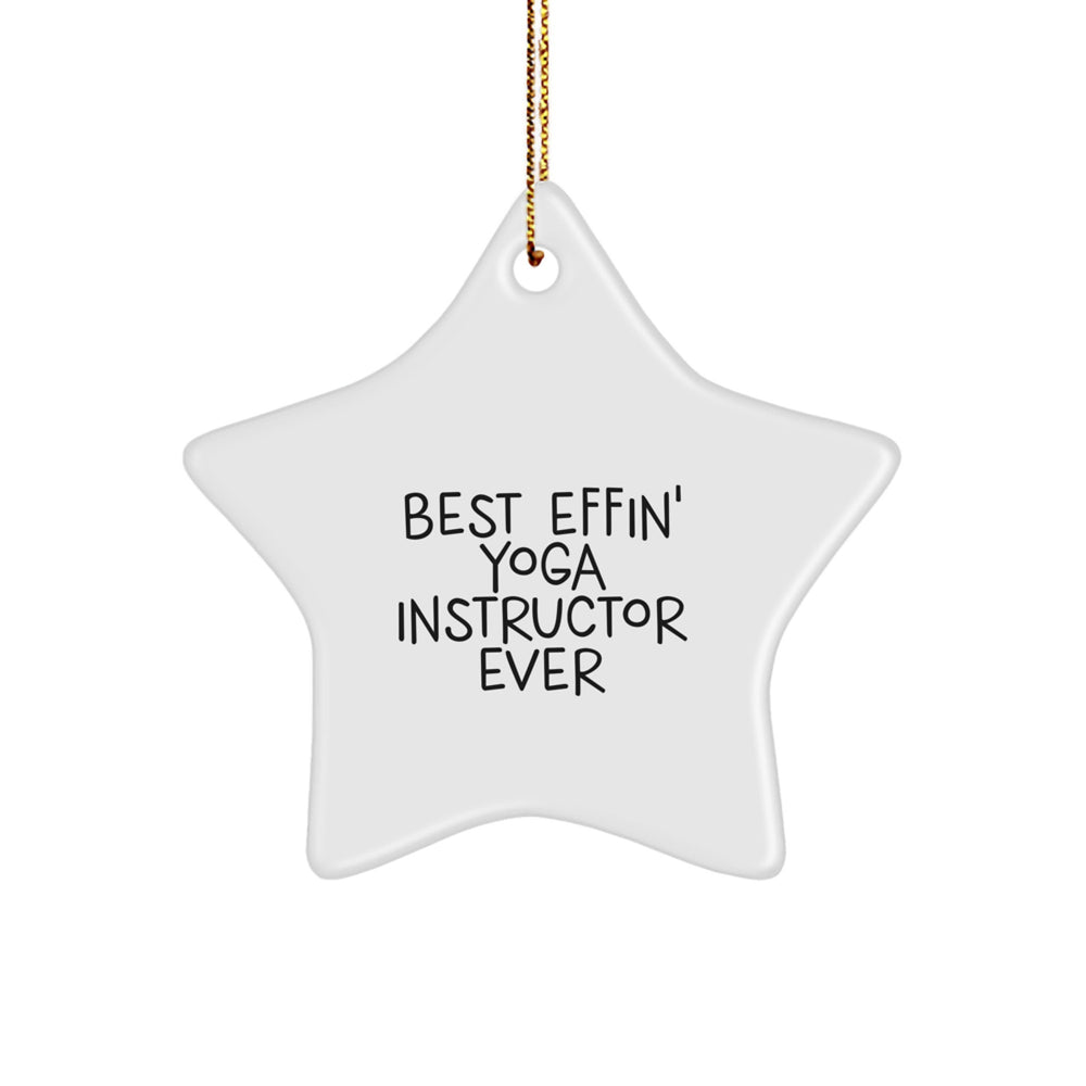Funny Yoga Instructor Gifts for Men Women Friends from Best Effin' Yoga Instructor Ever Star Ornament Christmas Unique Decorations - Image 1