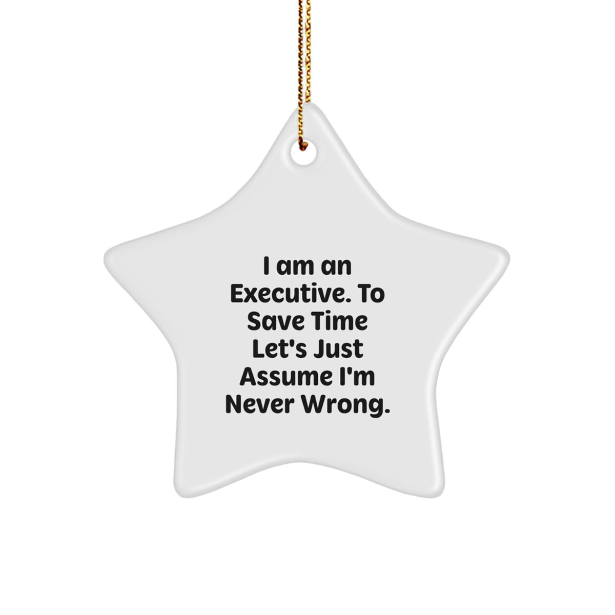 Executive Star Ornament Gifts from Men to Executive, Funny I Am an Executive Quote, Christmas Unique Gifts for Coworkers - Image 1