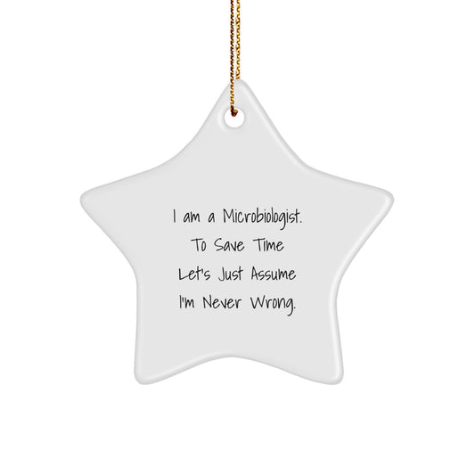 Funny Microbiologist Star Ornament Gifts from Men for Christmas Unique Gifts, Star Ornament for Microbiologist, Gifts for Christmas, Christmas Ornaments for Microbiologist Friends - Image 1